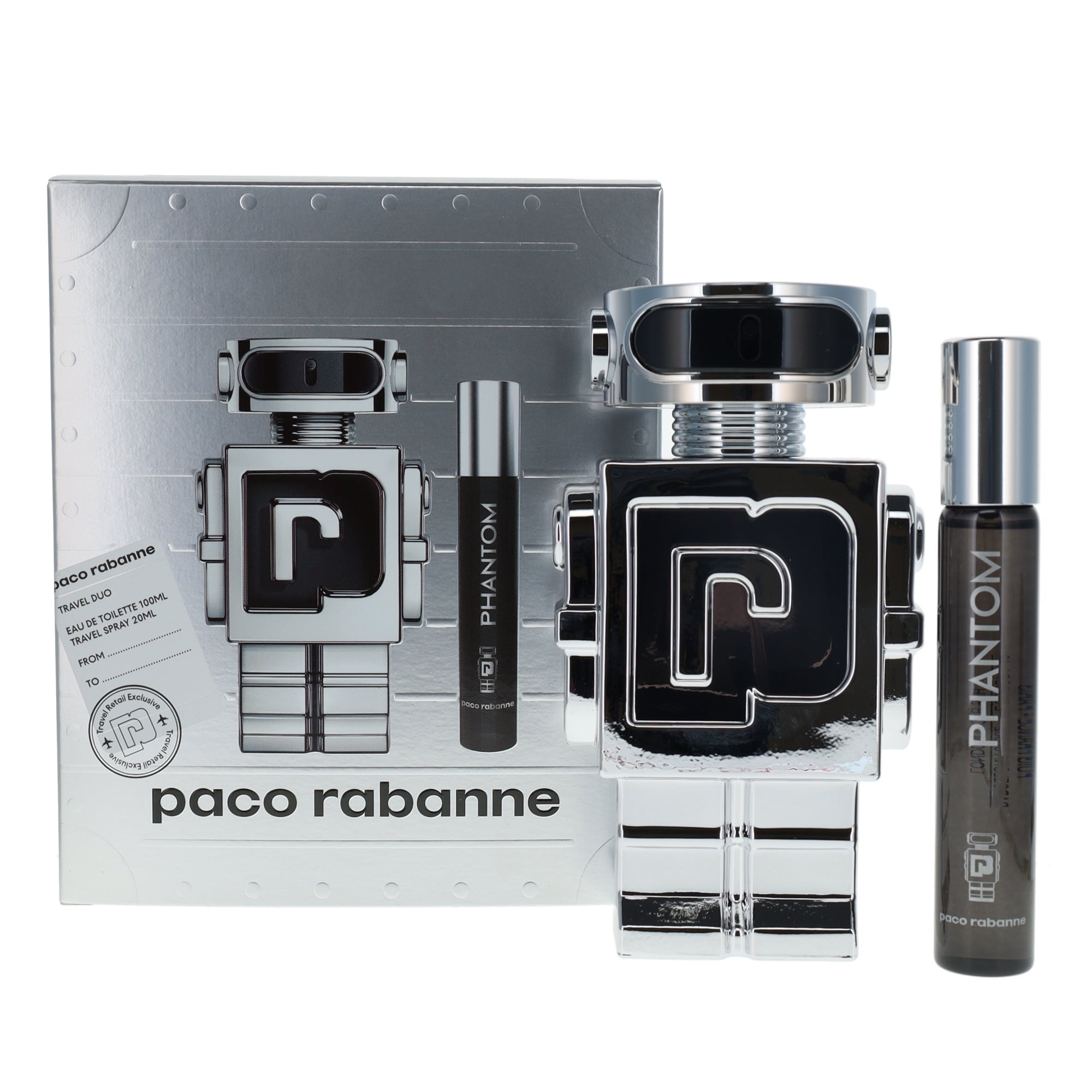 PACO RABANNE PHANTOM GIFT SET 100ML EDT & 20ML EDT