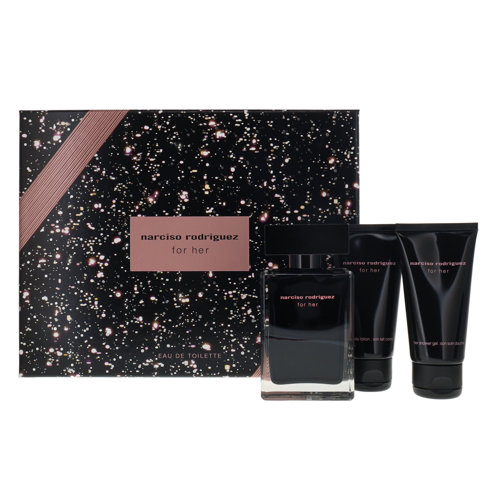 NARCISO RODRIGUEZ FOR HER 50ML EDT, 50ML BODY LOTION, 50ML SHOWER GEL