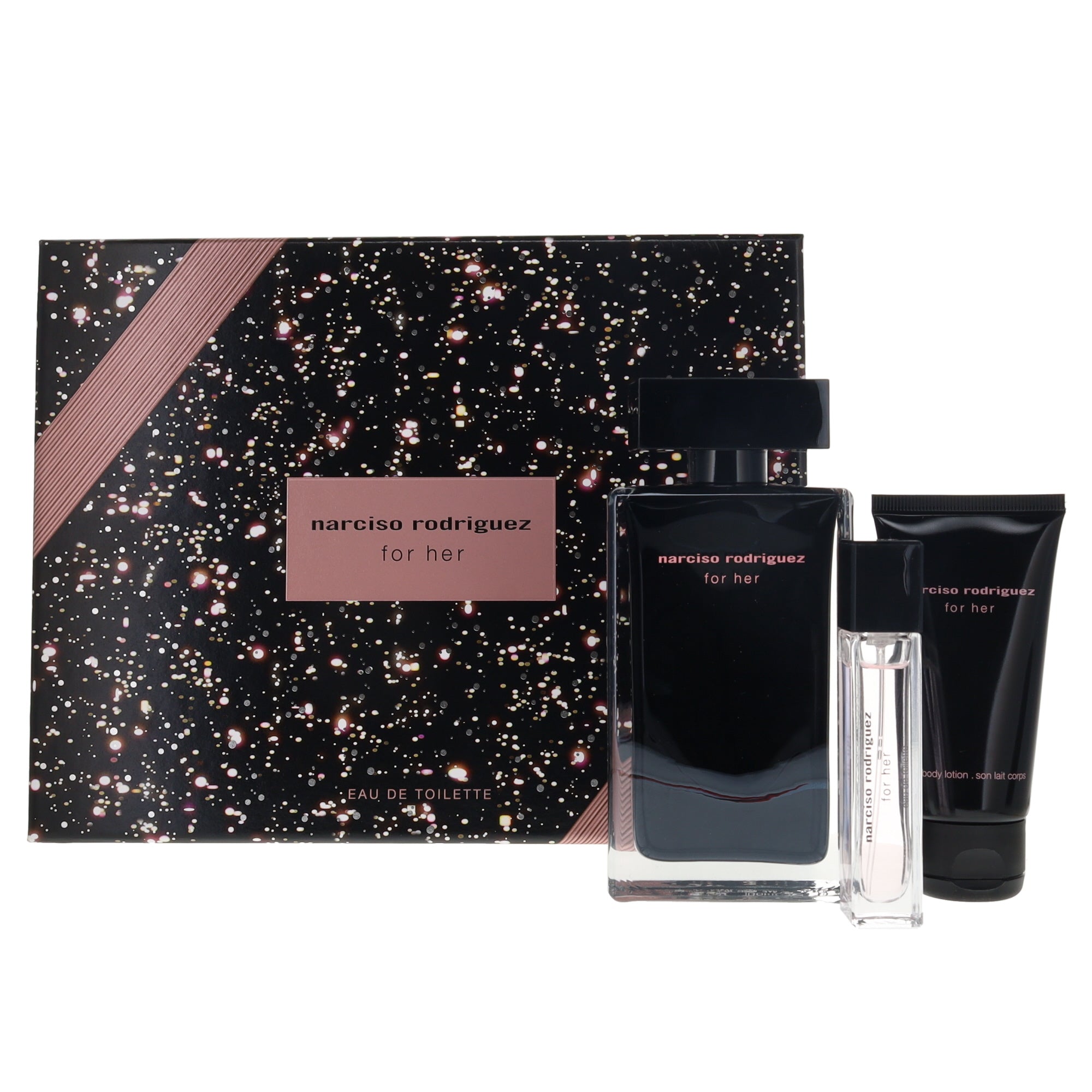 NARCISO RODRIGUEZ FOR HER 100ML EDT, 50ML BODY  LOTION, 10ML EDT